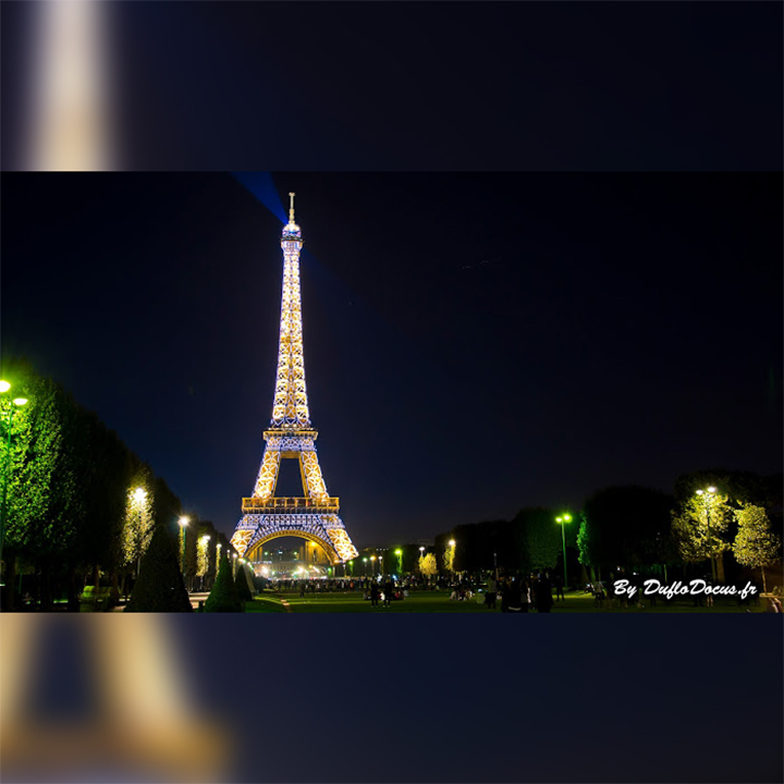 France Paris Eiffel Tower By Night Duflodocus Corp